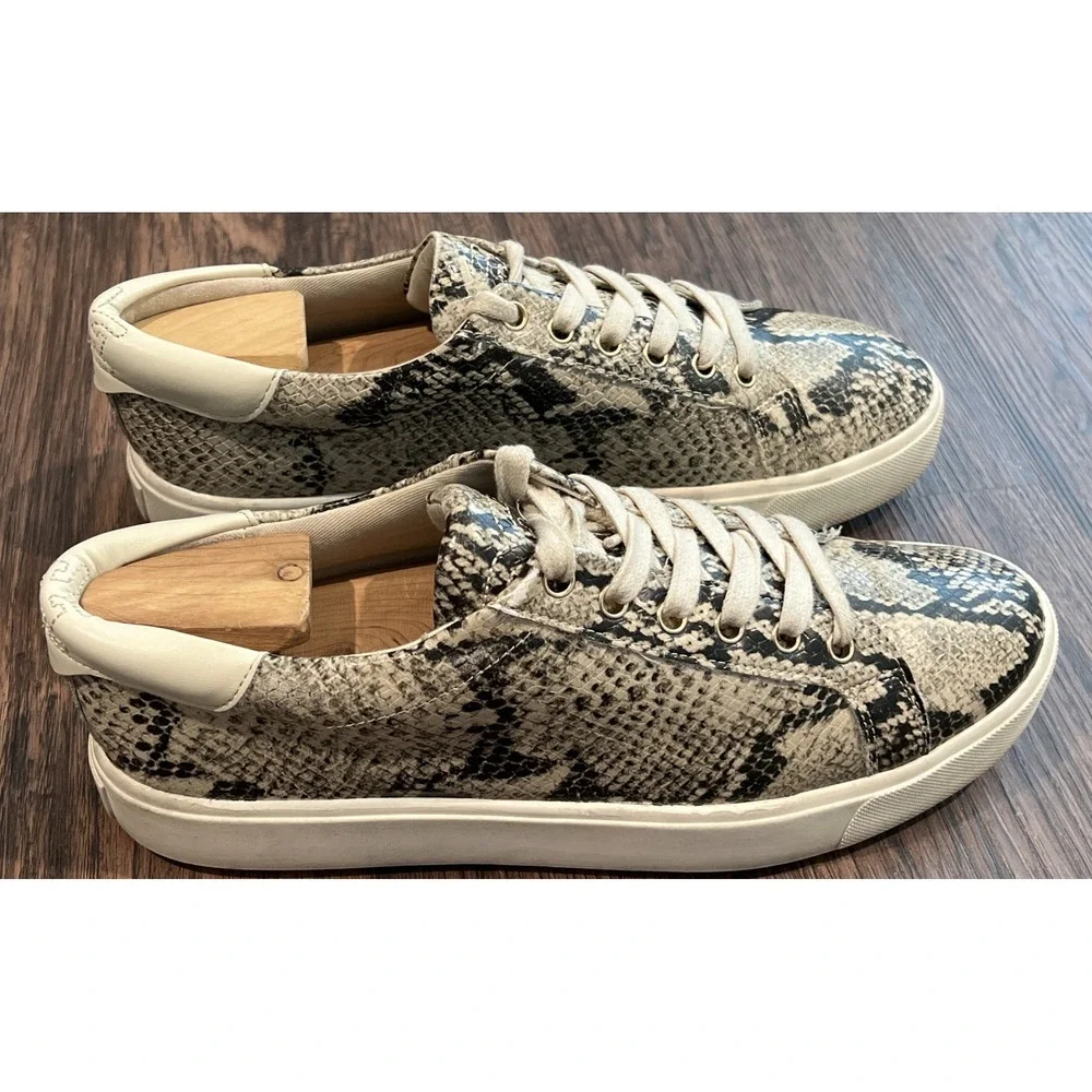 Sam Edelman Ethyl Beach Multi Snake Leather Casual Lace-Up Sneaker Shoes Sz 9.5M